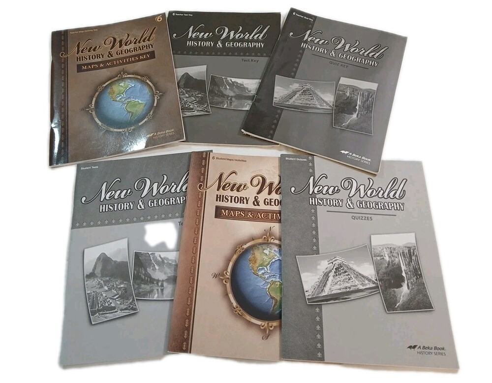 Lot 6 Abeka 6 Grade World Geography Student Test Qz Active Maps Teacher Keys